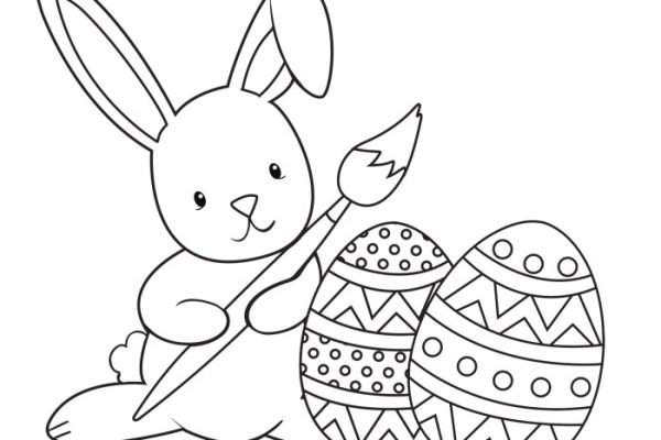 Coloring book easter bunny