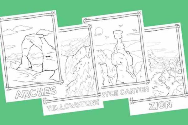 National parks coloring book