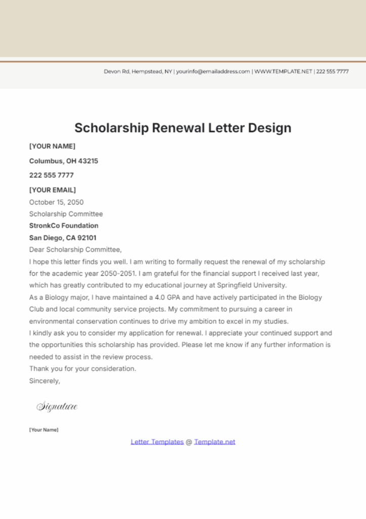 Scholarship Renewal